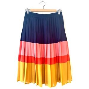 Ann Taylor Colorblock Pleated Skirt - Size 0